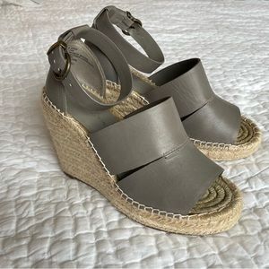 Treasure & Bond platform espadrille wedge sandal, Grey, size 6.5